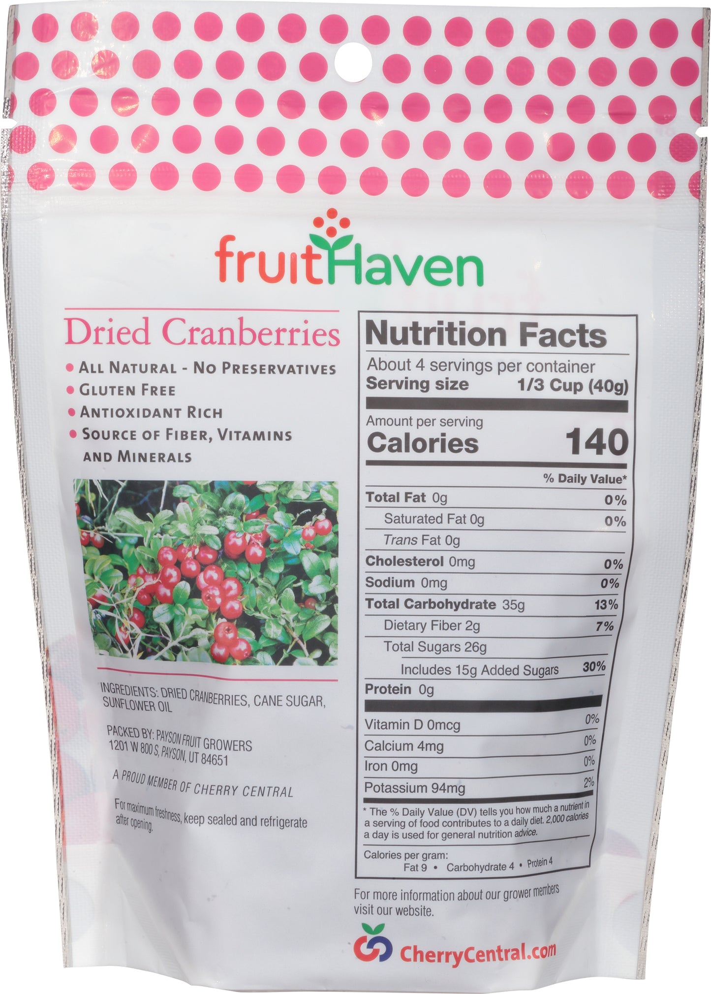 6 Oz Dried Cranberries