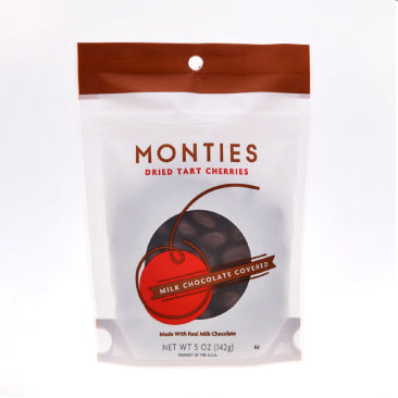 Monties Dried Tart Cherries-Milk Chocolate Covered