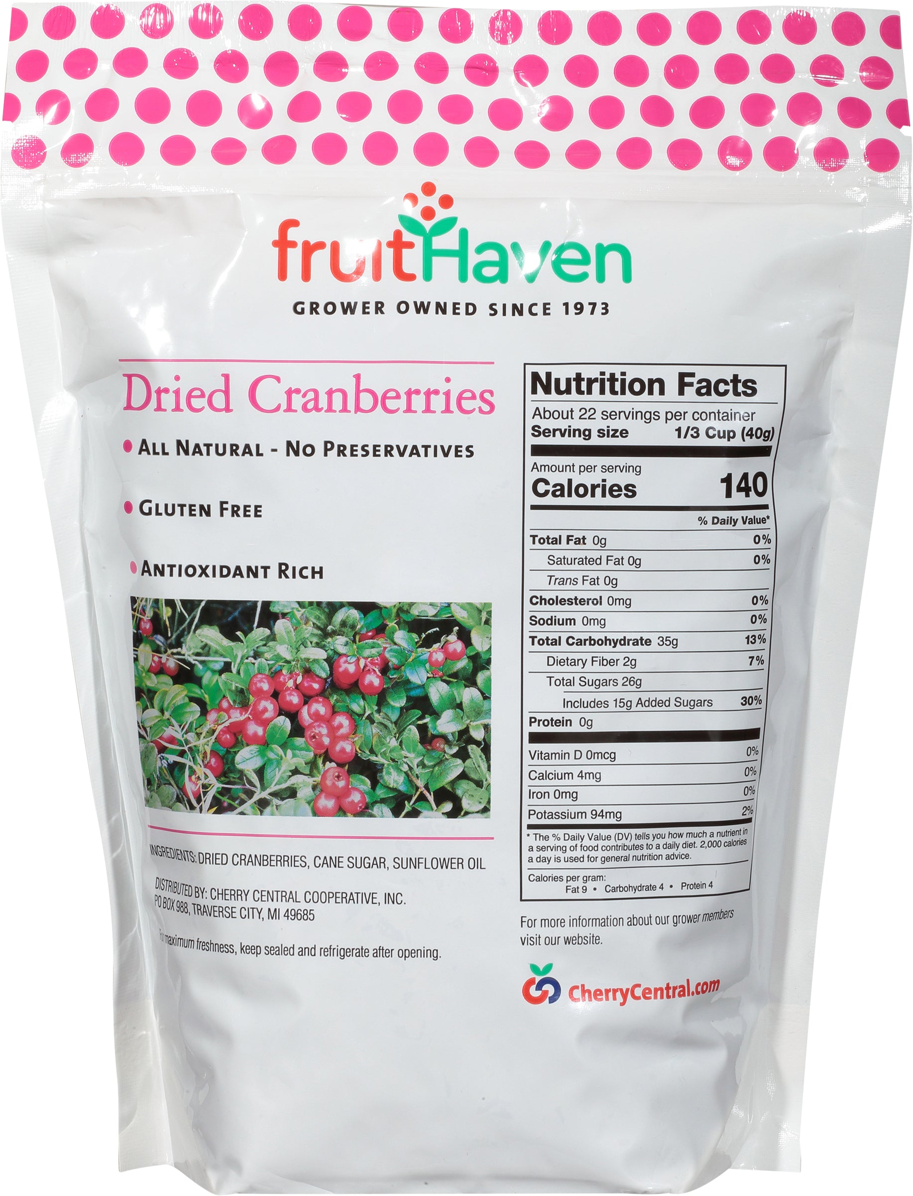 32 Oz Dried Cranberries Payson Fruit Growers